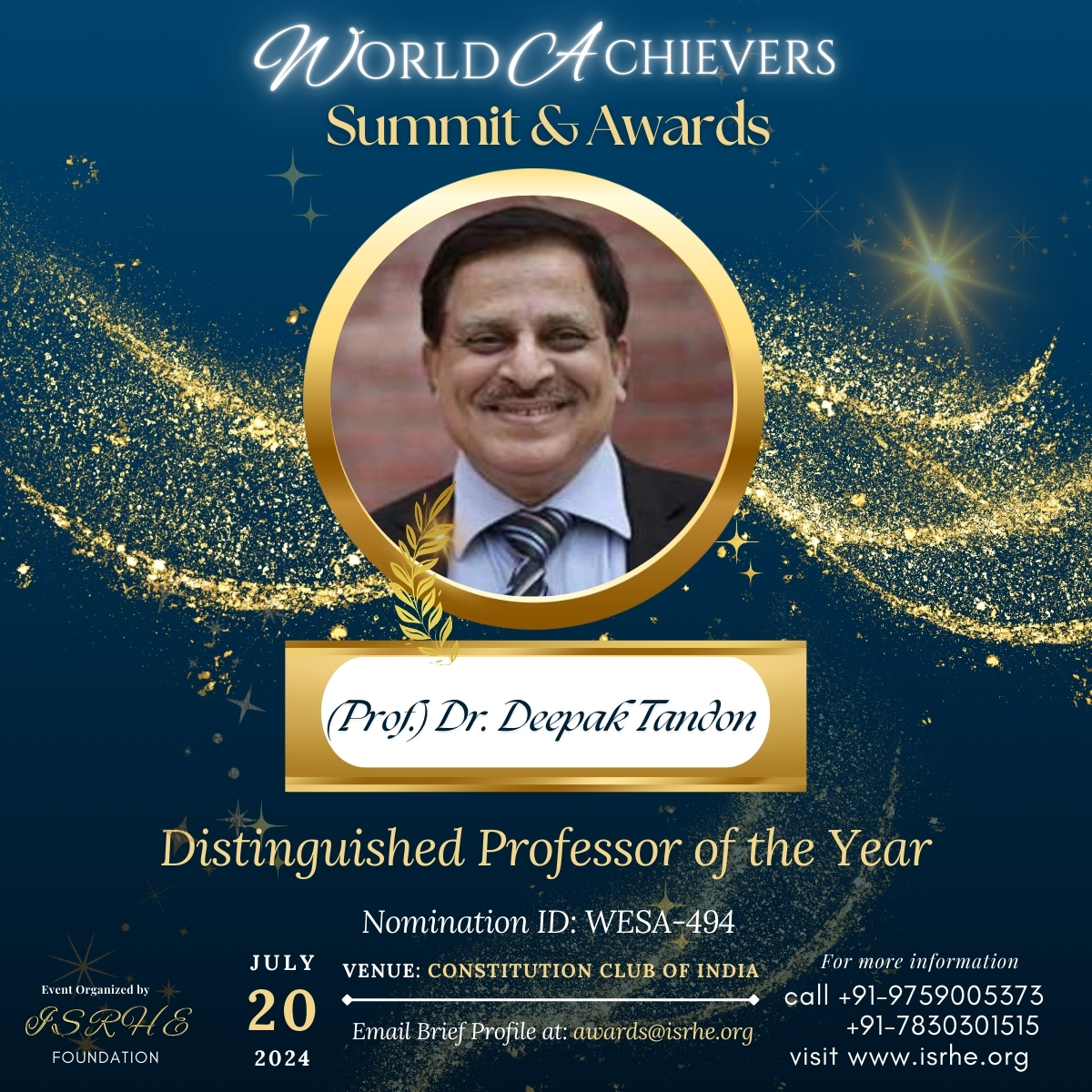 (Prof.) Dr. Deepak Tandon